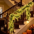 thumbnail image 1 of Green Twig Lighted Garland 70.87 Inches Warm White String Lights Farmhouse Porch Gazebo Decor for Halloween Fall Harvest Spooky Holiday Party Decorations, 1 of 8