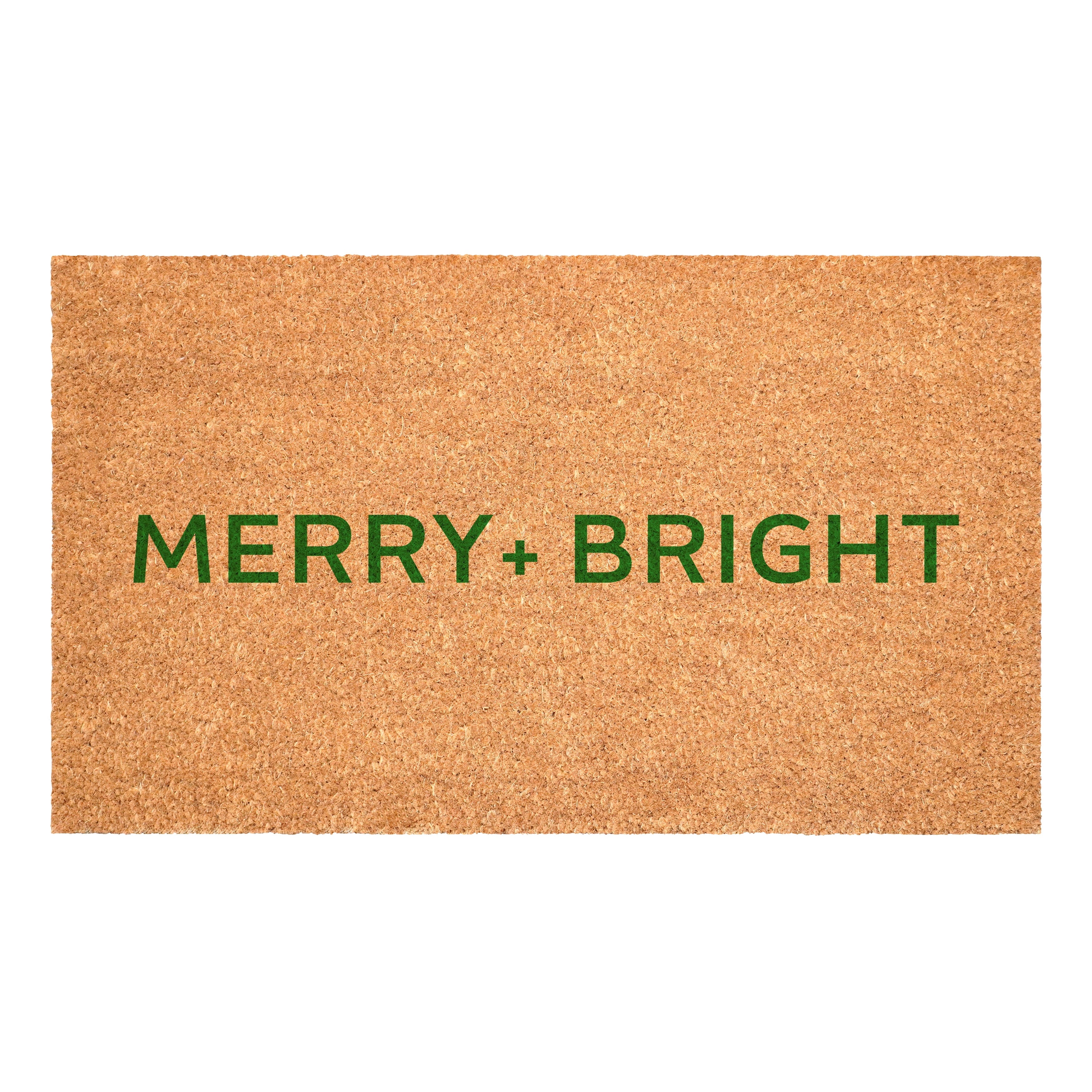 Green Ultra Modern Merry & Bright Doormat 17" x 29"