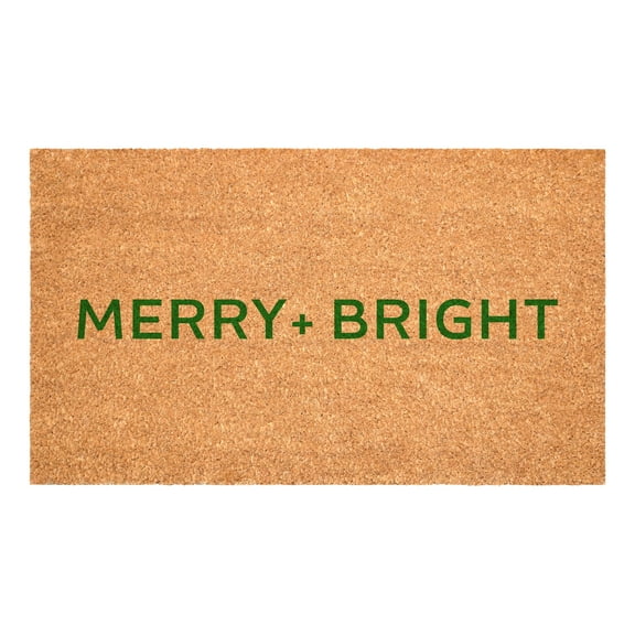 Green Ultra Modern Merry & Bright Doormat 24" x 36"