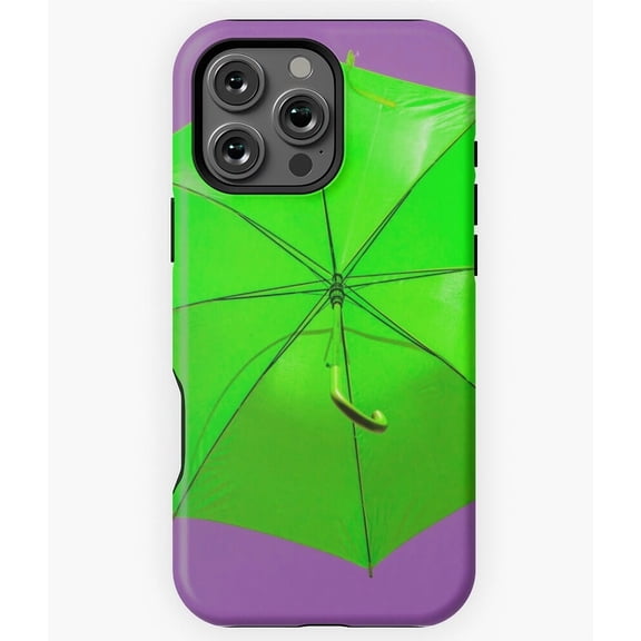 Green Umbrella on Purple Simple M4881 Phone Case for iPhone 17 16 15 14 13 12 11 Pro Max