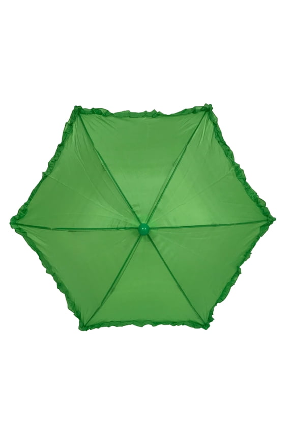 Green Umbrella with Ruffle 14.5" (Each)