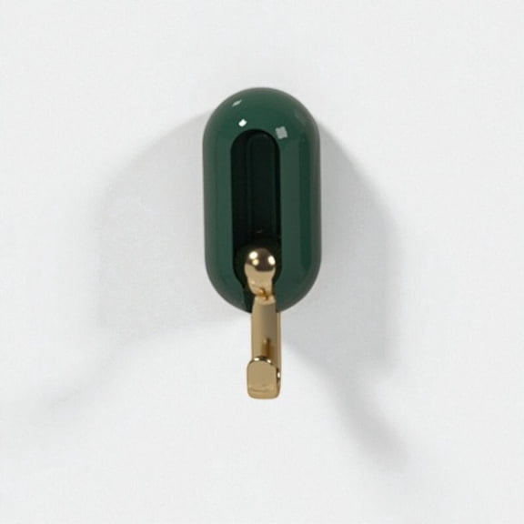 Green Universal Swivel Hook - Heavy Duty Adhesive Rotating No-Drill Hook for Kitchen Wall, Entryway & Door Back (1 Piece)