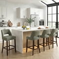 thumbnail image 1 of Vknow Furniture Bar Stools Set of 4, 26" Upholstered Counter Height Bar Stools, Modern Counter Stools with Wood Legs for Kitchen Island Dining Room Bar,Green, 1 of 11