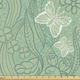 thumbnail image 1 of Ambesonne Green Fabric by the Yard Upholstery, Lace Style Butterflies, 5 Yards, Pale Green Turquoise, 1 of 4