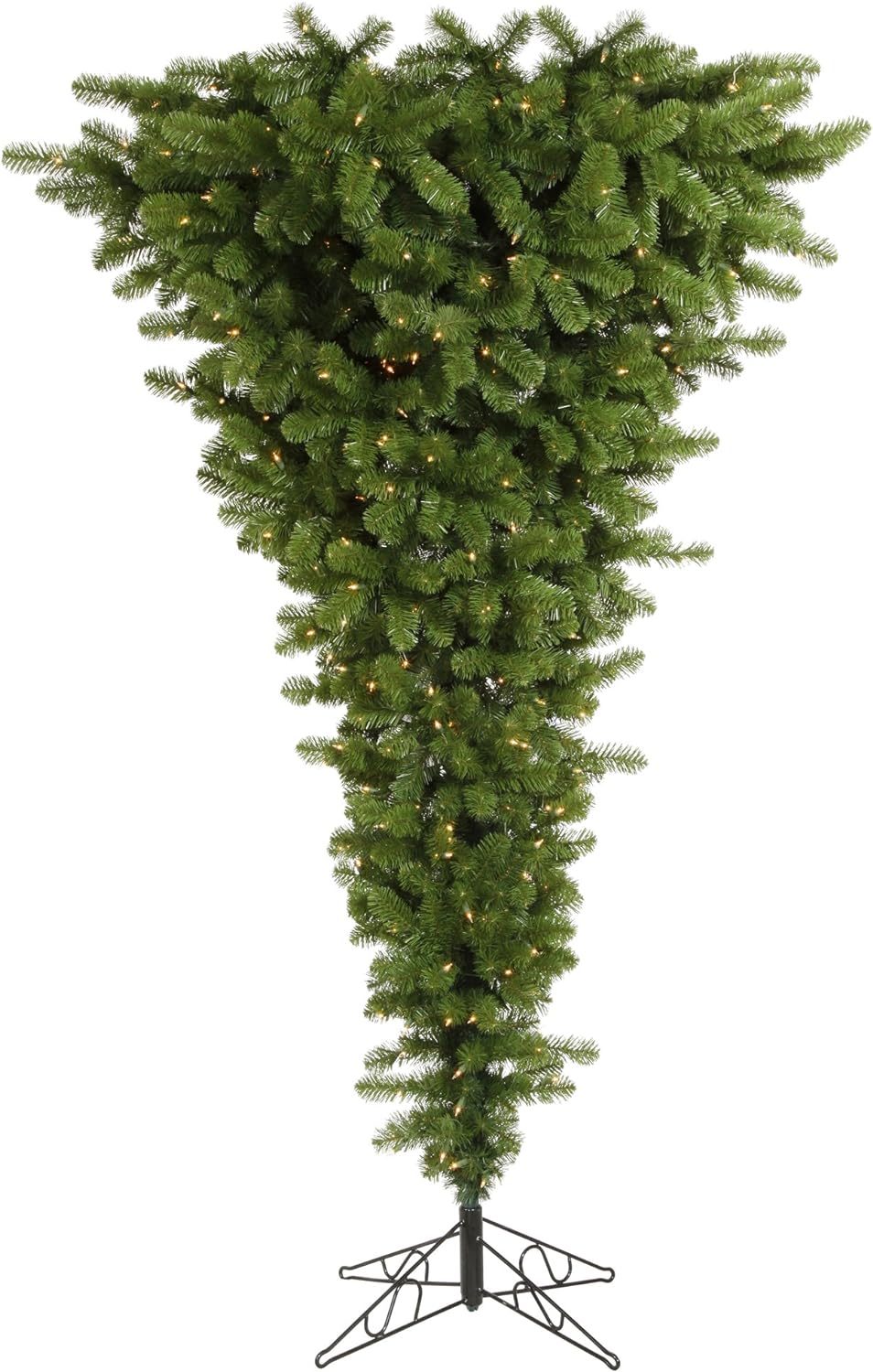 Green Upside Down Artificial Christmas Tree, Clear DuraLit Lights