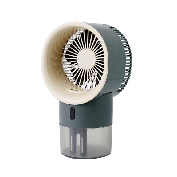 Green Usb Mini Refrigerated Fan Desktop Water Cooled Fan With Humidification Night Light Built In Battery Model Portable Low Noise Energy Saving For Home Office