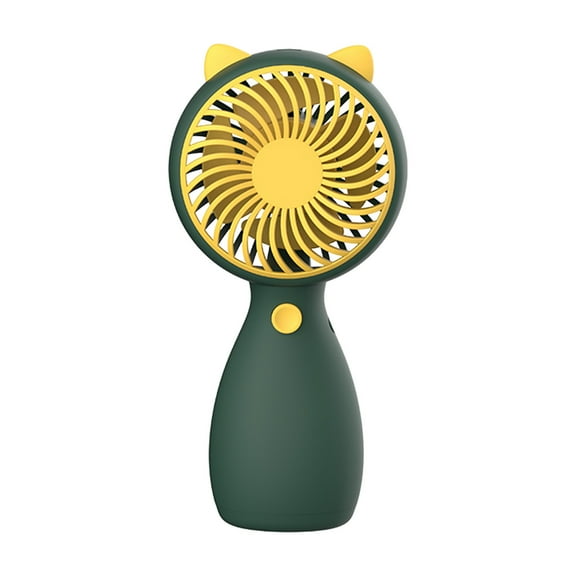 Green Usb Rechargeable Small Fan Spaceman Cat Ears Portable Handheld 2.36X1.97X3.54In Low Noise Desk Fan Home Office Travel Play Game