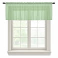 thumbnail image 1 of Green Valance Curtains for Kitchen/Living Room/Bathroom/Bedroom Window, Rod Pocket Small Topper Half Short Window Curtains Voile Sheer Scarf, Minimalist Solid Color Modern Abstract 60"x18", 1 of 8