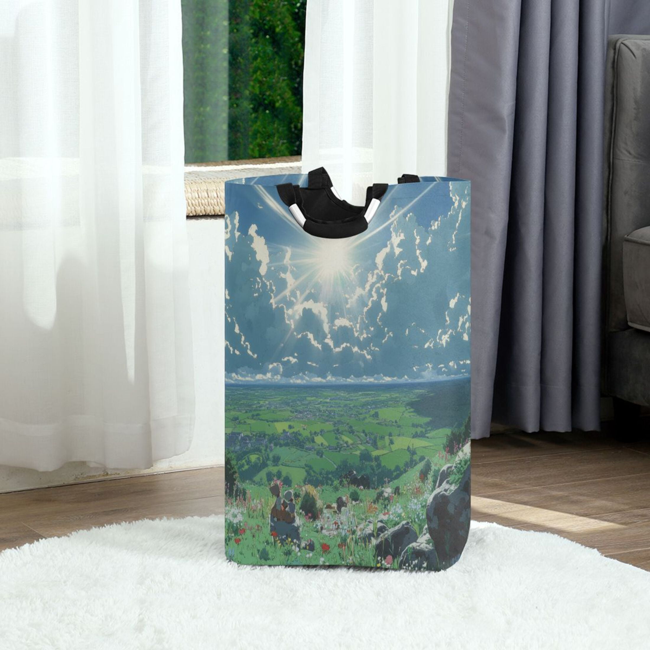 Green Valley Foldable Laundry Hamper 12.6x11x22.7in with Handles for Bathroom Bedroom Storage