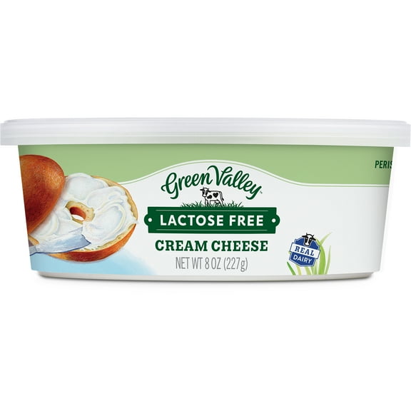 Green Valley Lactose Free Cream Cheese, Spreadable 8 oz Tub