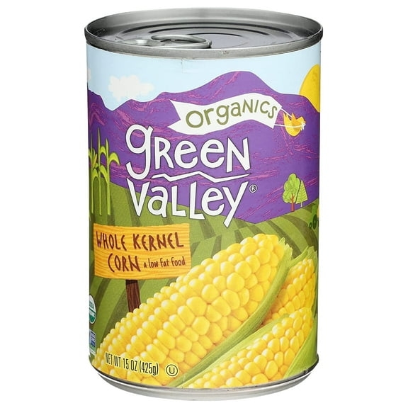 Green Valley Organic No Salt Whole Kernal Corn - 15 oz Pack of 2