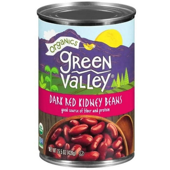 Green Valley Organics Dark Red Kidney Beans 15.5 oz (Pack of 48)