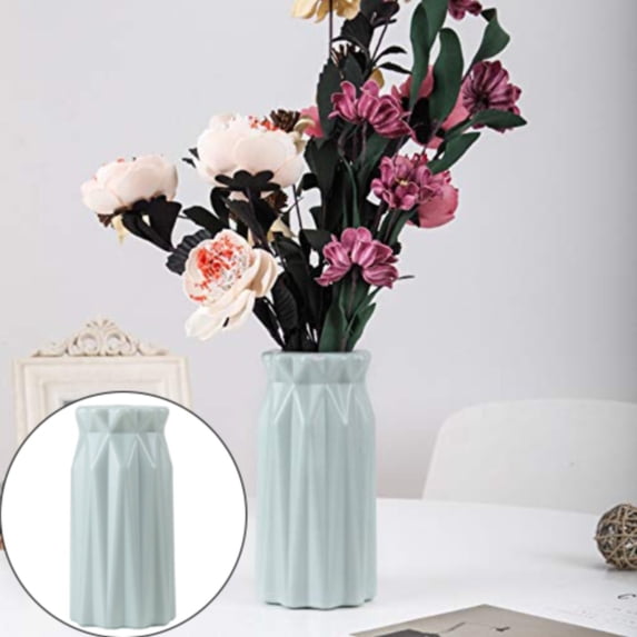 Green Vase Flower Vase for Home Decor Modern Style 7 inch Tall Vase for Table Shelf Home Decor Vase for Fireplace Bedroom Kitchen Living Room Wedding Office Desk Birthday Gifts