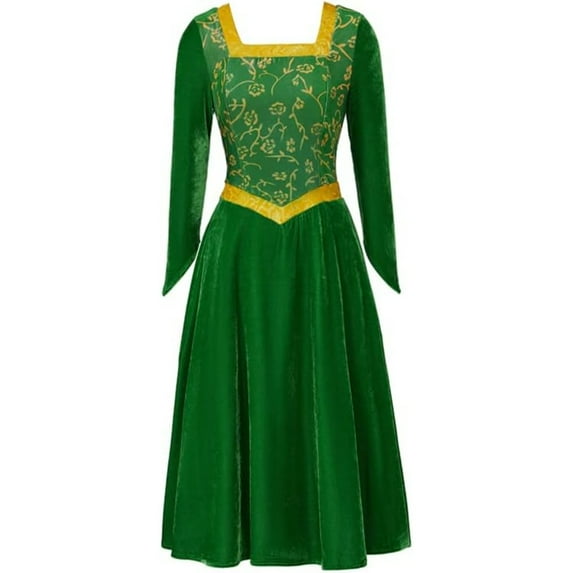 Green Velvet Dress Halloween Outfit Suitable for Women
