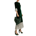 thumbnail image 1 of Green Velvet Midi Dress Cocktail Party Dress Tunic Dress, 1 of 4