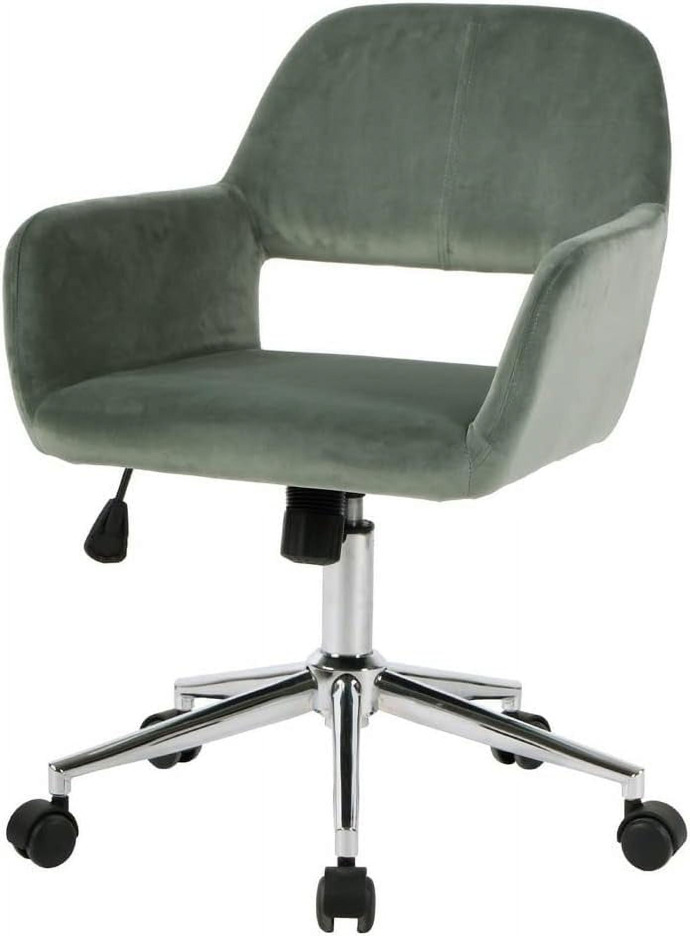 Green Velvet Office Chair Swivel Task Chair Adjustable Height Casters