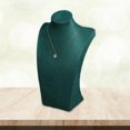 thumbnail image 1 of Green Velvet Stand, Jewelry Neck Model Props Bust Holder, Jewelry Pendant Chain Rack Display Necklace Easel Stand , Green 30cm, 1 of 7