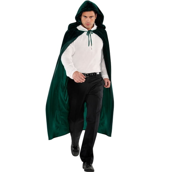 Amscan - Forest Green Hooded Renaissance Cape - One size fits most teens and adults