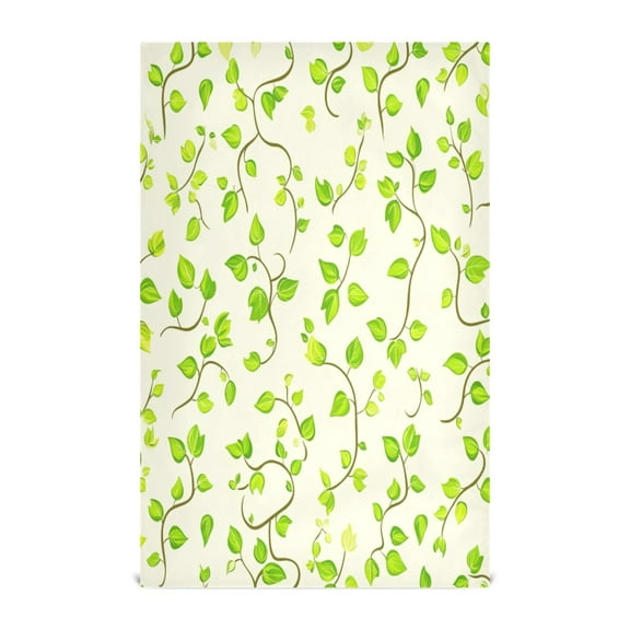 Green Vine Flourish Decorative Waffle Towel Kitchen Dishcloth 28x18in Multi-Use Tea Towel