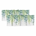 thumbnail image 1 of Green Vines Curtain Valances for Windows, Kitchen Valance Window Treatments Panel 2 Pack, Spring Botanical Budding Leaves Plants Rod Pocket Short Curtains for Bathroom Bedroom 42 x 12 Inch, 1 of 8