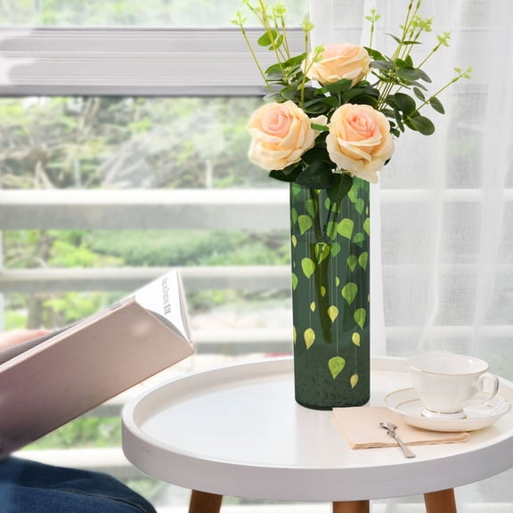 Green Vines Plastic Vase 11.8'' x 3.9'' Transparent Non Breakable Decorative for Family