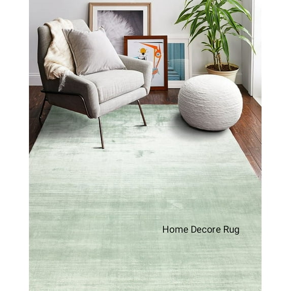 Green Viscose Rug For Bedroom Loomed Floor Rugs Prince Carpet Palace Floor Area rug (6'x9', 8'x10', 8'x11', 9'x12', 9'x13', 10'x14', 11'x15', 12'x15')