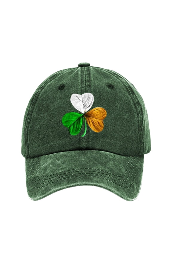 Green Visors Washed Cotton St. Pat Print Old Vintage Daddy Baseball Cap
