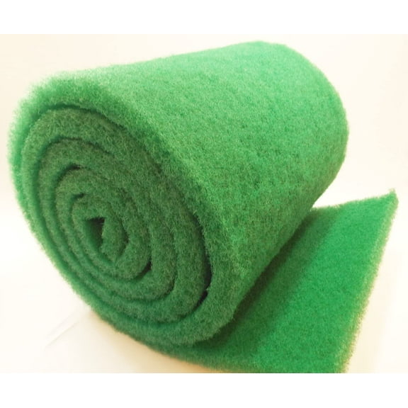 Green Vista 28 INCH x 10 Foot ROLL of Universal COARSE Green Pond Filter Media - 2 Inch Thick Mat Traps Small and Large Debris, Improves Water Quality and Clarity - Koi Fish Friendly
