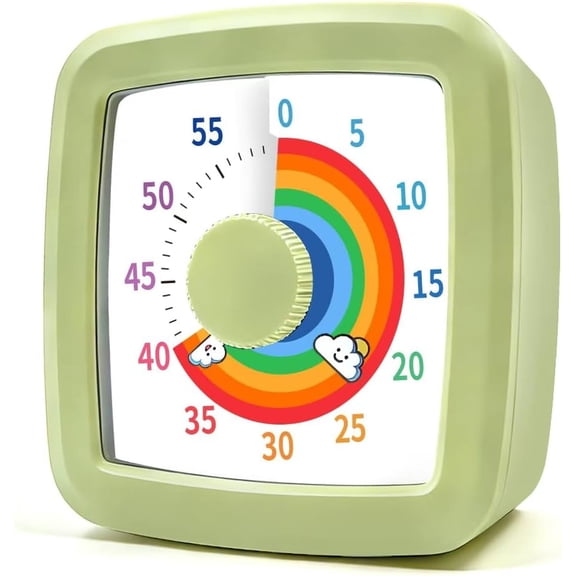 Green Visual 60 Minute Countdown Desk Kids Time Management Tools with Quiet Operation Pomodoro for Home Kitchen Classroom