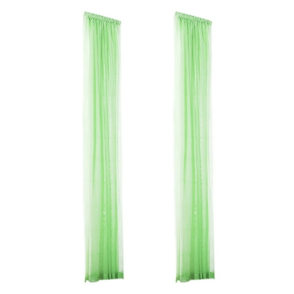 Green Voile Window Curtains Sheer Translucent Panels For Living Room Bedroom Modern Decoration Set Of 2 Panels With Rod Pocket Green 31X79Inch