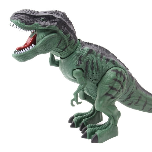 Green Walking Dinosaur Robot Toy With Roaring Sound Led Light Projection Lays Eggs Realistic Movement Size 15.8X10.2X4.7 Inches Weight 0.87 Pounds