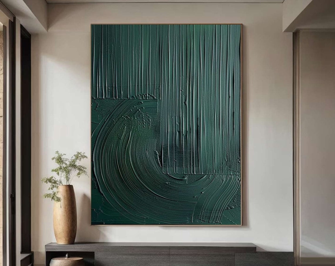 Green Wall Decor Green Wall Art Green Wall Art Green Art Green ... - Modern Design Textured Art Walls