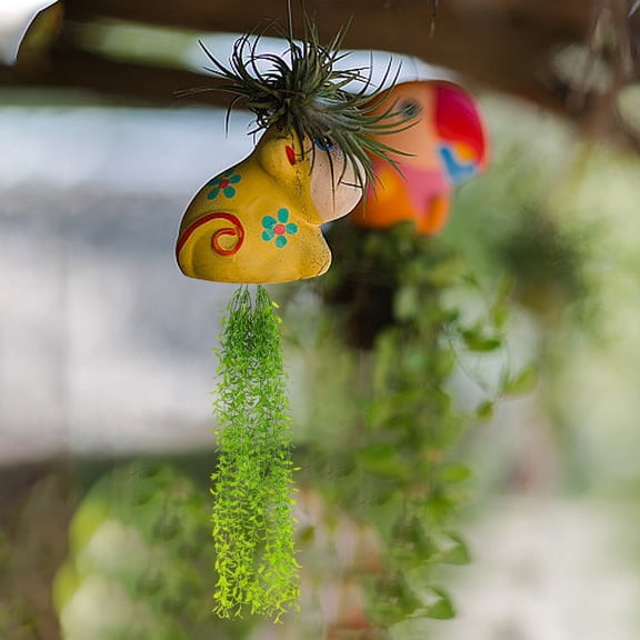 Green Wall Hanging 5 Fork Rattan Mall Decorative Ceiling Hanging