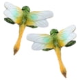 thumbnail image 1 of Green Wall Mount Dragonflies Pair Resin Shed Sculpture Statue Garden Dragonfly, 1 of 6