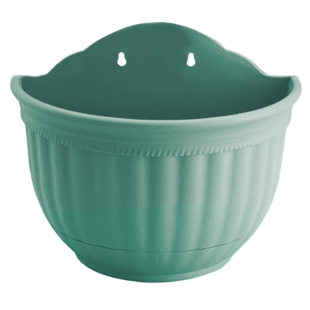 Green Wall Mounted Plastic Flower Pot All-in- Tray Home Office ...