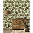 thumbnail image 1 of Green Wallpaper with Leaves Pre-Pasted - 25"W x 125"H, 1 of 3
