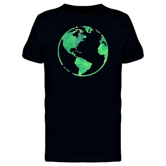 Green Watercolor Earth T-Shirt Men -Image by Shutterstock, Male Large