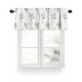 thumbnail image 1 of Green Watercolor Eucalyptus Leaf Kitchen Valances for Windows Golden White Valance Curtains&nbsp; for Kitchen /Living Room/Bedroom/ Bathroom Decor, 42"x12 " ,Rod Pocket 1 Panel,, 1 of 7