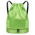 thumbnail image 1 of Green Waterproof Drawstring Backpack With Bottle Pocket Gym, By Meiiso, Large Inventory!, 1 of 7