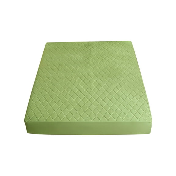 Green Waterproof Fitted Sheet Machine Washable Quilted Mattress Protector Non Slip Bed Cover Breathable Skin Friendly Cotton Mattress Pad For Kids Adult Home Hotel Dorm Bedding