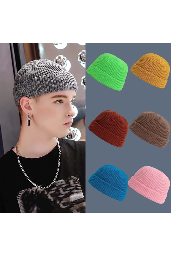 Green Waterproof Windproof Cuff Beani Polyester Thick, Soft & Warm Chunky Beanie Hats One Size