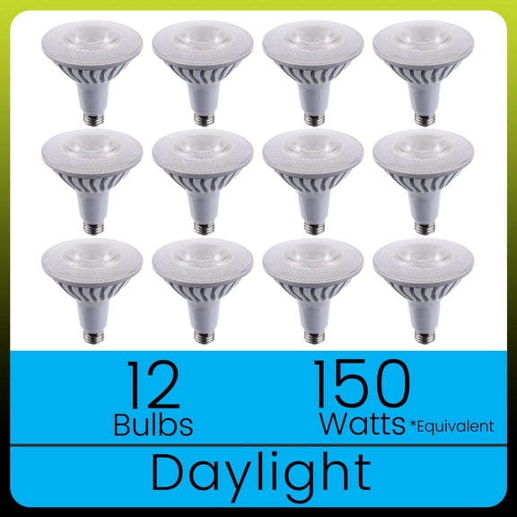 Green Watt 20 Watt (150 watt equiv) PAR38 LED Light Bulb, E26 Base, 1700 Lumen, Daylight White, 12-Pack