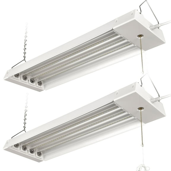 Green Watt 40W 2ft Full Spectrum Linkable LED Grow Light, ETL Certified, 120V Plug in (2-Pack)