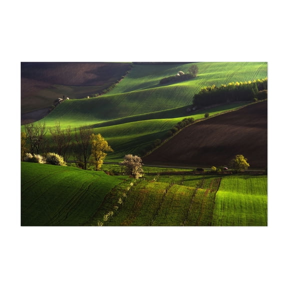 Between Green Waves - Brno-střed South Moravian Region Czechia Photography Landscape Countryside Scenic Pastoral Rural Nature Farm Unframed Wall Art Print 4 x 6 inches