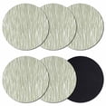 thumbnail image 1 of Green Waves Stripes Coasters Set of 6, Absorbent Coasters for Drinks, Vintage Minimalist Lines Texture Coaster for Desk Coffee Table Protection, Home Decor House Warming Gifts 4", 1 of 8