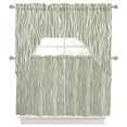 Wave Power Rods Green Waves Stripes Kitchen Tier and Swag Window Curtain Set for Small ...