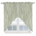 thumbnail image 1 of Green Waves Stripes Swag Valances for Windows, Kitchen Curtains 36 Inch Length 2 Panels Set, Vintage Minimalist Lines Texture Short Curtains for Small Windows Rod Pocket Cafe Curtains Drapes 28"x36", 1 of 8