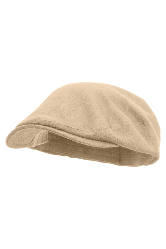 Green Weather Forecast Big Size Men's Linen Ivy Cap - Khaki 2XL-3XL