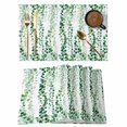 thumbnail image 1 of Green Weeping Eucalyptus Placemats Set of 8, Spring Summer Country Leaves Placemats for Dining Table, Place Mats for Kitchen Tabletop, Waterproof Wipeable Dining Table Mats Set, 1 of 9