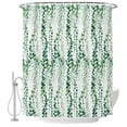 thumbnail image 1 of Green Weeping Eucalyptus Shower Curtain, Waterproof Shower Curtains for Bathroom, Spring Summer Country Leaves Washable Fabric Bathtub Curtain Set Bath Decor with 12 Hooks Standard 72"x72", 1 of 8